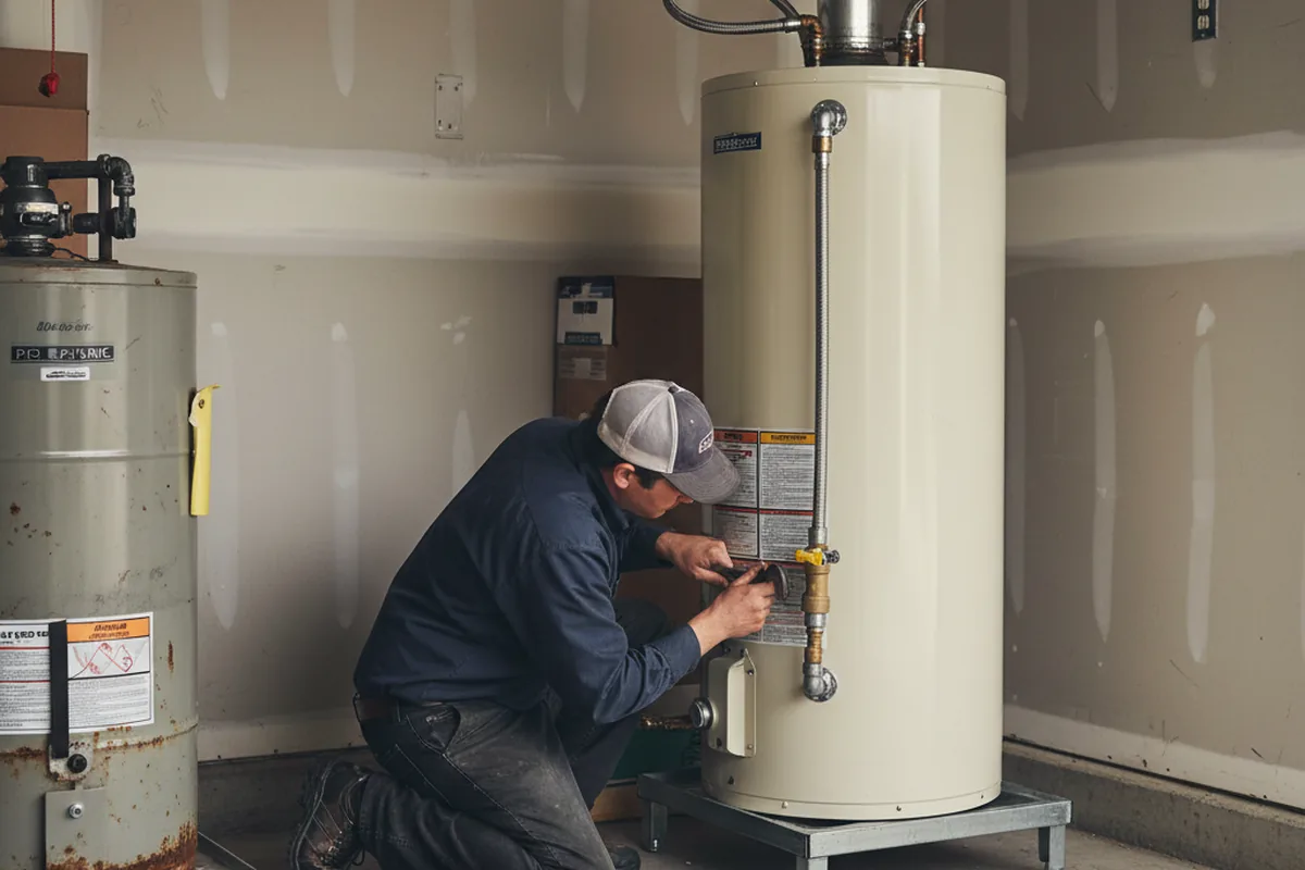 Water heater and shutoff valve replacement in Glen